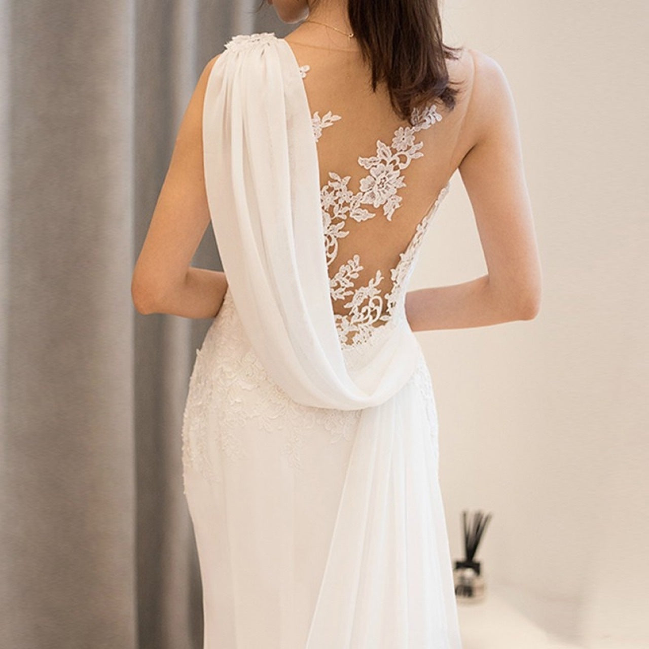 DZONN Mid-waist Dream See-through Super Fairy Light Wedding Dress